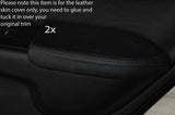 BLACK STITCH 2X REAR DOOR ARMREST LEATHER SKIN COVERS FITS HONDA ACCORD 03-08