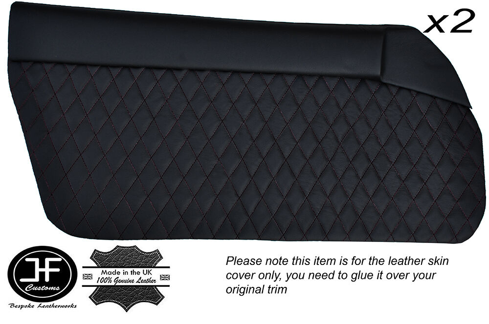 BLACK DIAMOND ST 2X DOOR CARD LEATHER COVERS FITS MAZDA MX5 MK1 MIATA JDM 89-97