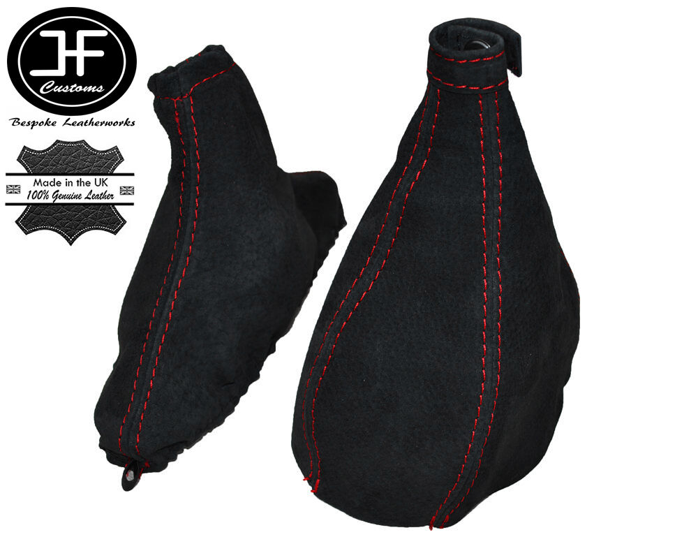 RED STITCHING FITS ALFA ROMEO MITO PU SUEDE GEAR HANDBRAKE GAITER  2008-2013