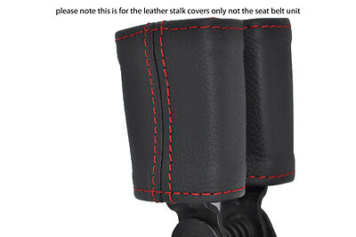 red stitching FITS AUDI TT MK2 2006-2011 2X REAR SEAT BELT STALK LEATHER COVERS
