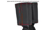 red stitching FITS AUDI TT MK2 2006-2011 2X REAR SEAT BELT STALK LEATHER COVERS