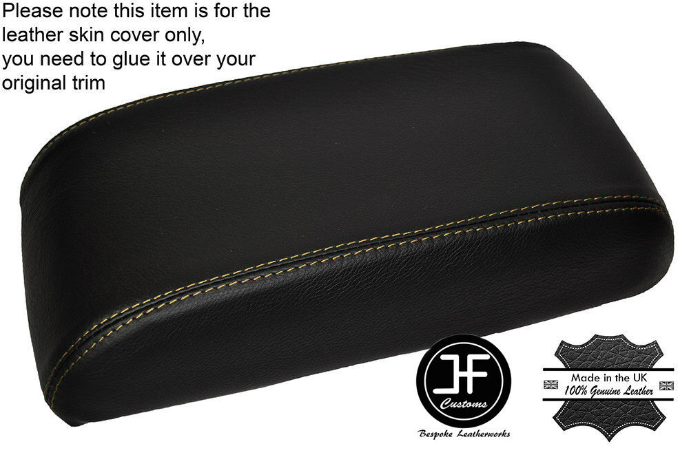 BEIGE STITCH ARMREST LID LEATHER COVER FITS LAND ROVER DISCOVERY TD5 300 TDI