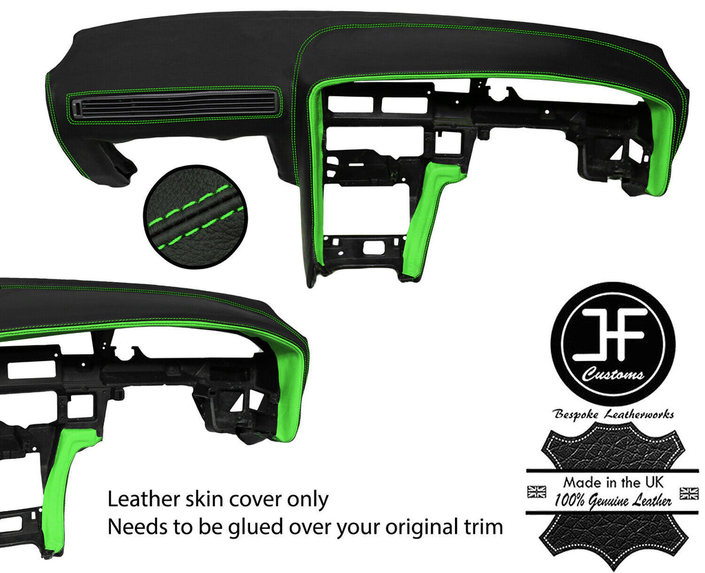 BLACK GREEN  DASH DASHBOARD REAL LEATHER COVER FOR TOYOTA SUPRA MK3 86-93 JF1