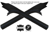 BLUE STITCHING 2X DOOR SILL TRIM LEATHER COVERS FITS CORVETTE C6 2005-2013
