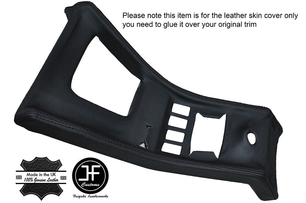 BLACK STITCH CENTER CONSOLE LEATHER COVER FITS ALFA ROMEO SPIDER CLASSIC 70-85