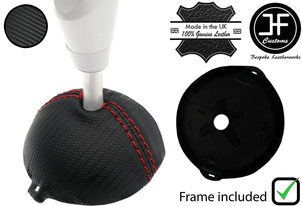 RED STITCH CARBON VINYL GEAR SELECTOR TRIM FOR HONDA CIVIC&TYPE S MK8 06-11