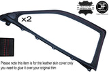 RED STITCH 2X FRONT DOOR WINDOW TRIM LEATHER COVERS FITS TOYOTA LEXUS SOARER