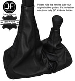 BLACK & BLACK FULL LEATHER GEAR GAITER FOR LANDROVER DEFENDER 07-16 OVER RUBBER