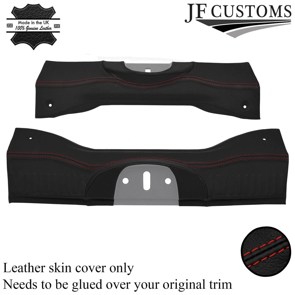 FITS FIAT 500 ABARTH 07-16 D RED STITCH LEATHER REAR BOOT LOCKING TRIM COVER
