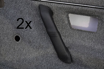 black stitch FITS VW GOLF MK2 II JETTA  2X DOOR HANDLE LEATHER COVERS CUSTOM NEW