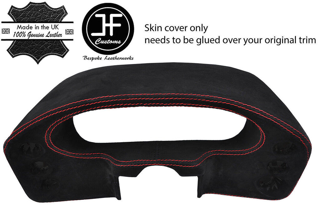 RED STITCHING SPEEDO DASH POD REAL SUEDE COVER FITS PORSCHE 928 1978-1989