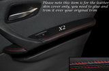RED STITCH 2X REAR DOOR ARMREST SKIN COVERS FITS BMW 3 SERIES E90 06-11 5DR
