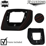 D RED STITCH LEATHER AUTO AUTOMATIC DCT GEAR GAITER+FRAME FOR BMW X1 E84 12-14