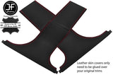 RED STITCH 2X LOWER B PILLAR REAL LEATHER COVERS FITS BMW 5 E60 E61 2003-2011