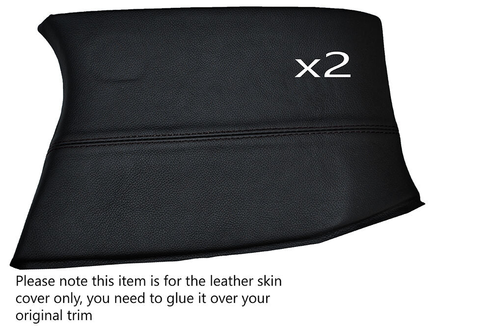 BLACK STITCH 2X REAR C PILLAR LEATHER SKIN COVERS FITS MAZDA RX8 2003-2012