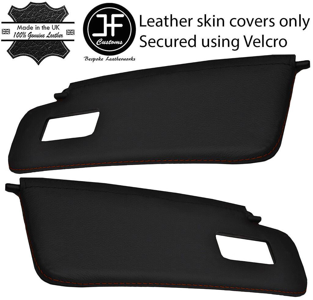 BROWN STITCHING 2X SUN VISORS LEATHER COVERS FITS HONDA S2000 1999-2009 STYLE 2