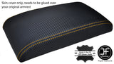 YELLOW STITCH FITS VW GOLF MK5 MK6 ANTHRACITE CARBON FIBER VINYL ARMREST COVER