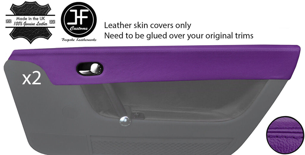 PURPLE REAL LEATHER 2X UPPER TOP DOOR CAPPING COVERS FITS AUDI TT MK1 98-06