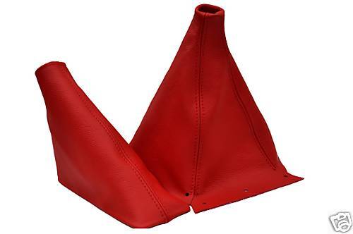 FITS NISSAN SKYLINE R32 GTR GTS GEAR HANDBRAKE GAITER  RED LTHR CUSTOM NEW