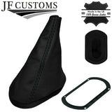 BLACK STITCH LEATHER GAITERS+PLASTIC FRAME FOR MINI CLASSIC ROVER AUSTIN MORRIS