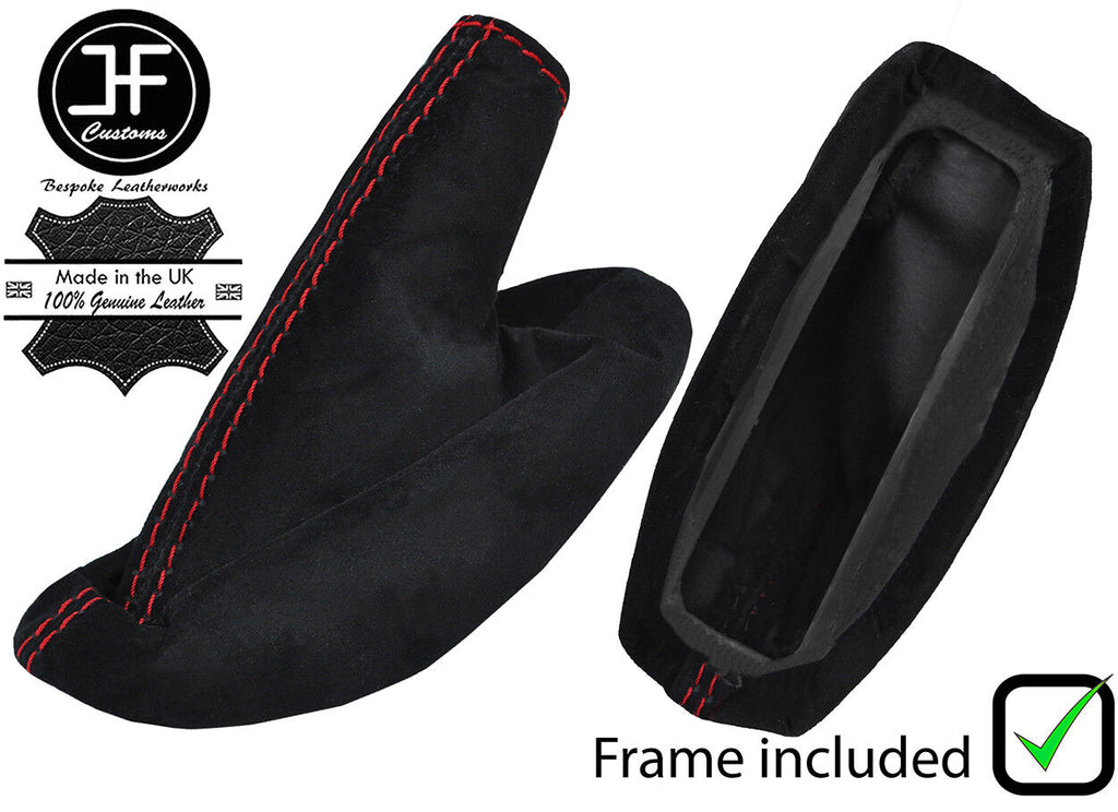 RED STITCH SUEDE HANDBRAKE GAITER+PLASTIC FRAME FOR LOTUS ELISE EXIGE 96-14