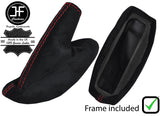 RED STITCH SUEDE HANDBRAKE GAITER+PLASTIC FRAME FOR LOTUS ELISE EXIGE 96-14