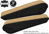 BLACK & BEIGE 2X SEAT ARMREST LEATHER COVERS FOR MERCEDES SPRINTER 2006-2018