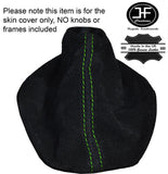GREEN STITCHING SUEDE GEAR GAITER FITS VOLKSWAGEN VW GOLF MK4 BORA 1998-2005