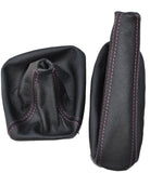 FITS BMW E46 1998-2005 GEAR HANDBRAKE GAITER PINK DOUBLE STITCH LEATHER