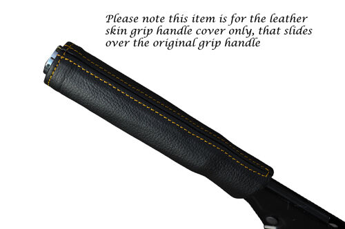 YELLOW STITCHING FITS CITROEN DS3 2010-2013+ LEATHER HANDBRAKE HANDLE SKIN COVER