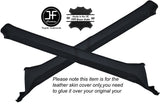 BLACK STITCHING 2X A PILLAR LEATHER SKIN COVERS FITS AUDI 100 C3 CUSTOM NEW