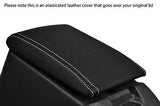 white stitch FITS MITSUBISHI L200 WARRIOR K74 98-05  LEATHER ARMREST COVER ONLY