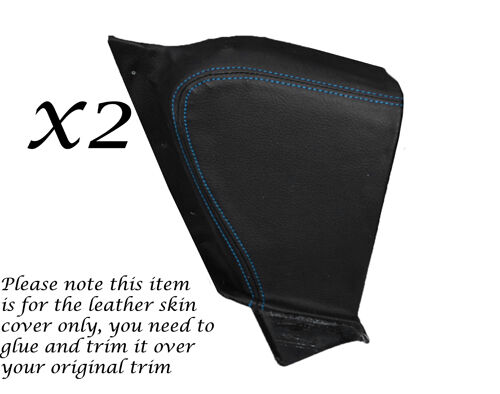 BLUE STITCH 2X HOOD MECHANISM TRIM LEATHER COVERS FITS TRIUMPH TR7 TR8 76-81