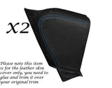 BLUE STITCH 2X HOOD MECHANISM TRIM LEATHER COVERS FITS TRIUMPH TR7 TR8 76-81