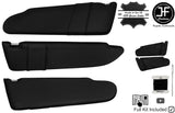 BLACK CROSS STITCH 2X SUN VISOR LEATHER COVERS FITS VW T6 TRANSPORTER NO MIRROR