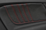 RED STITCH 2X REAL LEATHER DOOR CARD TRIM COVERS FITS FORD MUSTANG 2015-2017