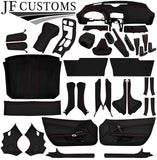 RED STITCH LEATHER COVERS FOR CORVETTE C6 05-13 FULL INTERIOR RECOVERY KIT