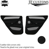 BLACK STITCH LEATHER 4X FRONT REAR DOOR CARD COVERS FOR BMW X6 E71 E72 07-14
