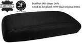 BLACK & BLACK ARMREST REAL TOP GRAIN LEATHER COVER FITS HONDA PRELUDE MK4 92-96