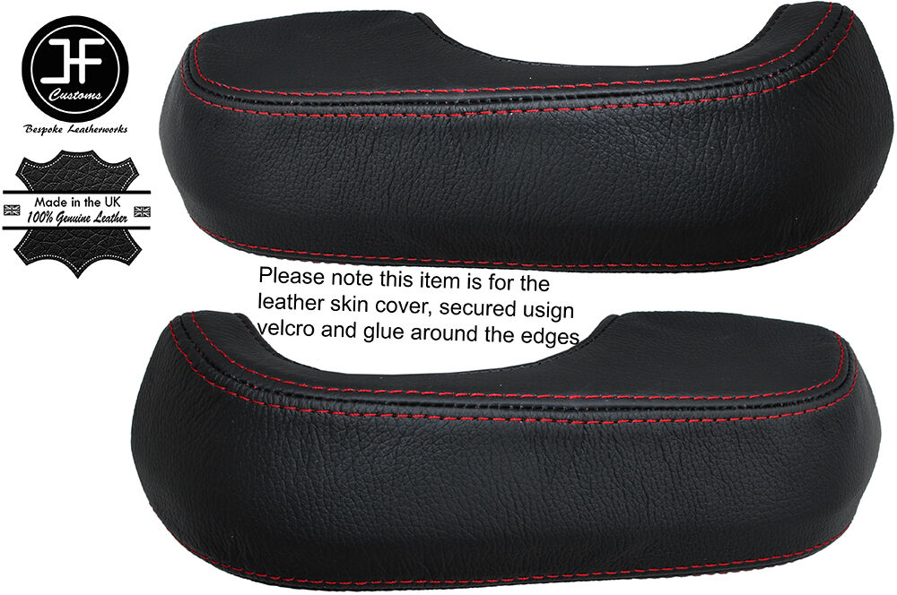 RED STITCHING 2X REAR DOOR HANDLE ARMREST COVERS FITS BMW 5 SERIES E28 81-87