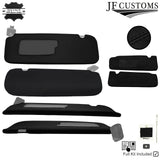 BLACK CROSS STITCH LEATHER 2X SUN VISOR COVERS FOR TESLA MODEL 3 17-22