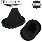 RED STITCH LEATHER GEAR HANDBRAKE + PLASTIC FRAMES FITS MAZDA TRIBUTE 05-07