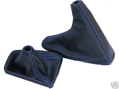 FITS BMW E60 E61 5 SERIES GEAR HANDBRAKE GAITER BLUE STITCH CUSTOM NEW