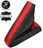 BLACK & RED TOP GRAIN LEATHER HANDBRAKE GAITER FITS SKYLINE R34 1998-2002