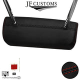 DARK RED STITCH 2X HEADREST LEATHER COVERS FITS LAND ROVER DEFENDER 07-14