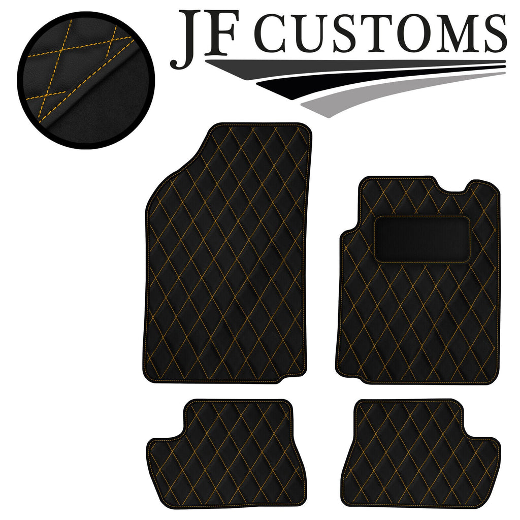 YELLOW DIAMOND STITCH VINYL 4X TAILORED FLOOR CARPETS FOR CITROEN C2 03-09 JF1