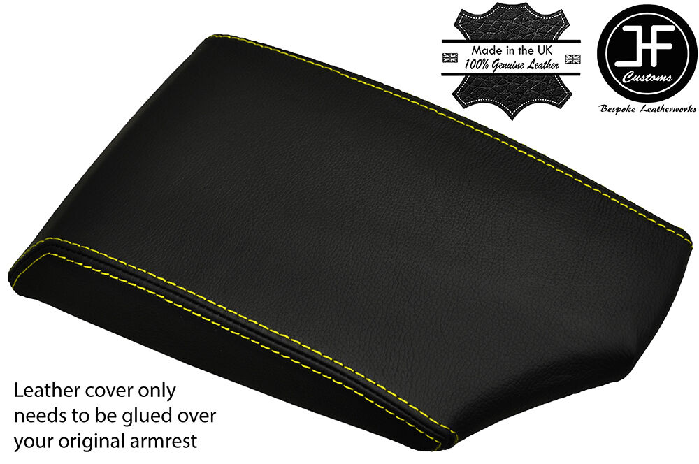 YELLOW STITCH LEATHER ARMREST COVER FITS BMW E81 E82 E87 E88 2005-2012