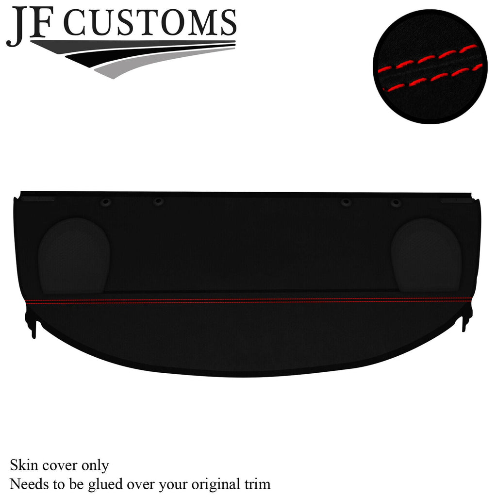 RED STITCH LUXE-SUEDE REAR PARCEL SHELF COVER FOR BMW E46 SALOON 98-05