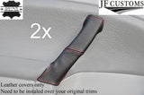 red stitch FITS SAAB 95 9-5  2X LEATHER DOOR HANDLE COVERS 1997-2005 CUSTOM NEW