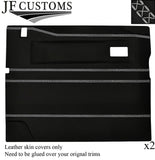 WHITE LUX-STITCH LEATHER 2X FRONT DOOR COVERS FOR LAND ROVER DEFENDER 90 110